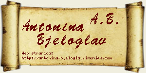 Antonina Bjeloglav vizit kartica